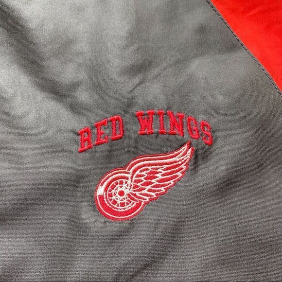 NHL Red Wings Windbreaker Style Jacket Black and Red Size Large - Picture 6 of 11